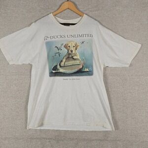 Vintage Ducks Unlimited T-Shirt Buddy Zettie Jones Marathon Apparel Men XL White